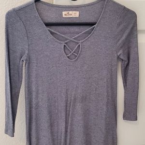 Hollister XXS 3/4 Sleeve Ribbed Top